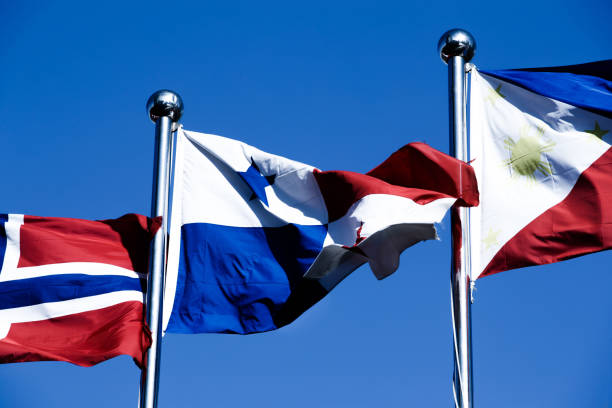istock National Flag under the blue sky 976531870
