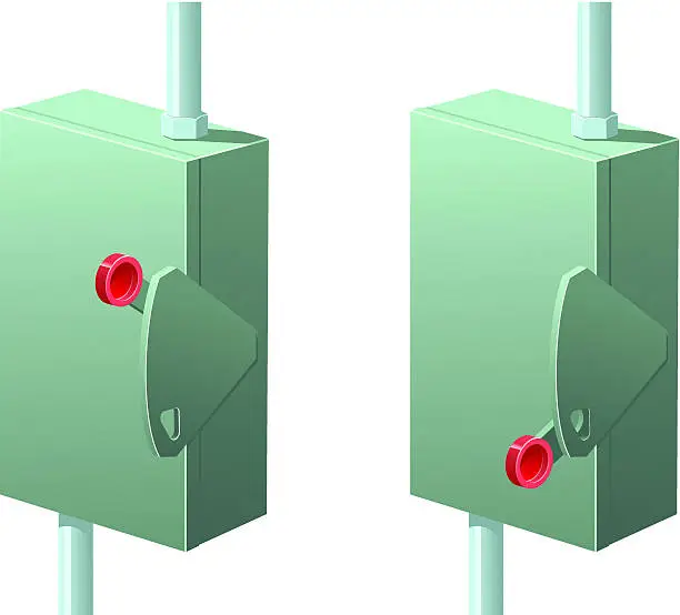 Vector illustration of Electrical box with shutoff