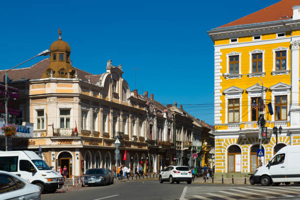 SATU MARE, ROMANIA - SEPTEMBER 14, 2017:Image of building of hotel in Satu Mare in Romania.