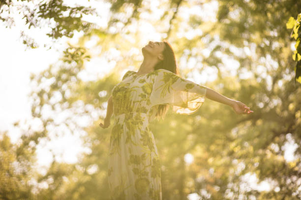 istock Beautiful middle age women in nature. 976557884