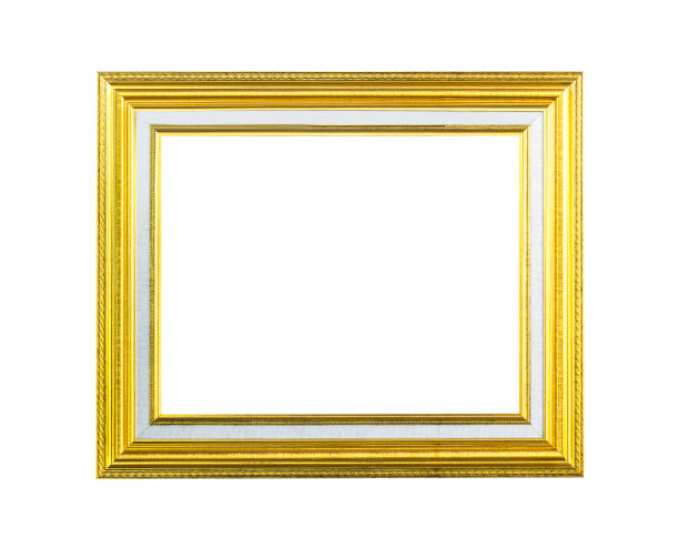 istock Golden wooden frame isolated 976560806