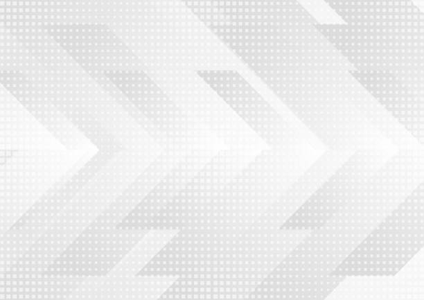 illustrazioni stock, clip art, cartoni animati e icone di tendenza di sfondo astratto frecce tecniche grigie e bianche - design element pattern computer graphic silhouette