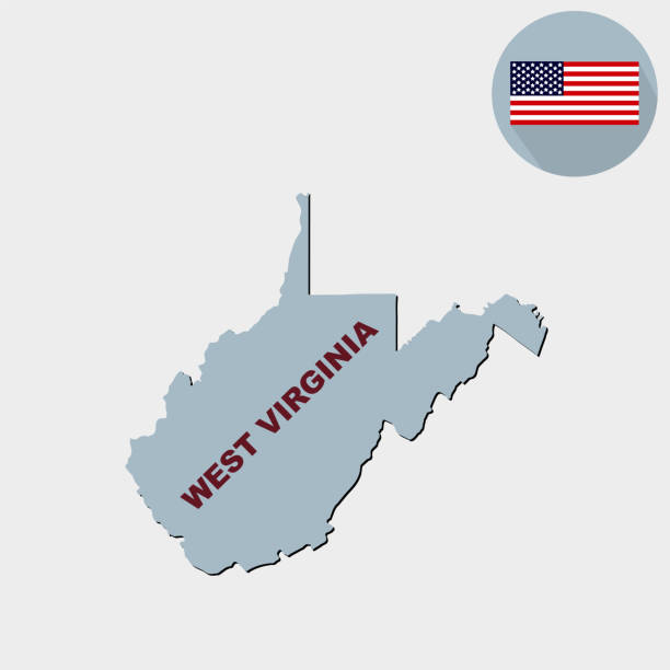 istock Map of the U.S. state of West Virginia on a grey background. Ame 976585172