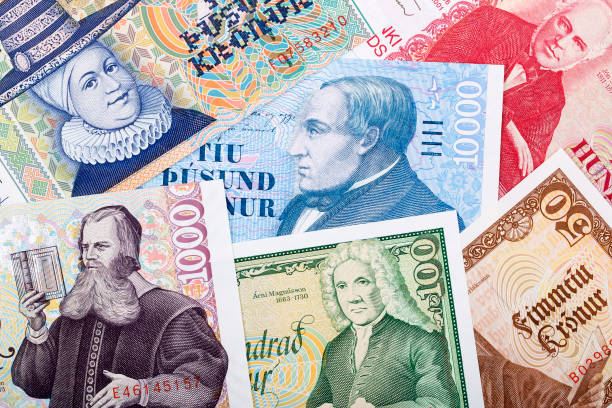istock Money from Iceland, a background 976598506