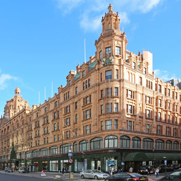 Harrods LONDON, UNITED KINGDOM - NOVEMBER 19, 2013: Harrods a Luxury Department Store on Brompton Road, Knightsbridge in London, United Kingdom. harrods photos stock pictures, royalty-free photos & images