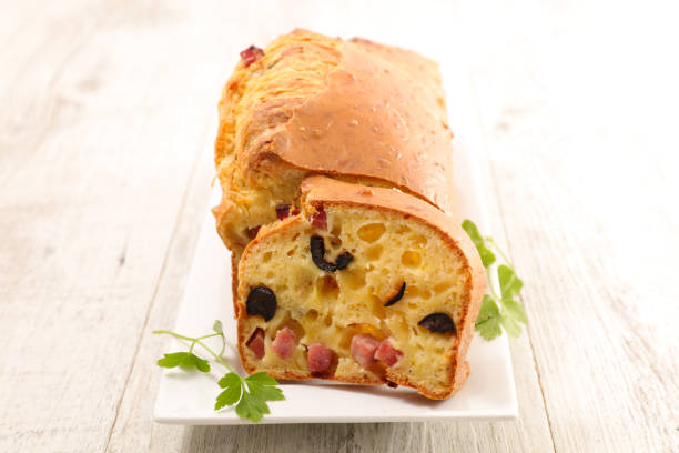 loaf cake with ham and olive