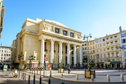Marseille, France - May 23, 2018: General view of the municipal opera of Marseille, a theater of neoclassical and Art Deco style.