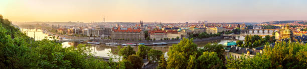 고해상도 파노라마 보기 프라하의 아침에. 체코 - prague czech republic high angle view aerial view 뉴스 사진 이미지