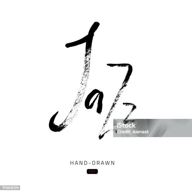 Jazz Lettering Vector Ink Hand Drawn Design Brush Pen Design For Music Poster Can Be Used For Music Events Stock Illustration - Download Image Now