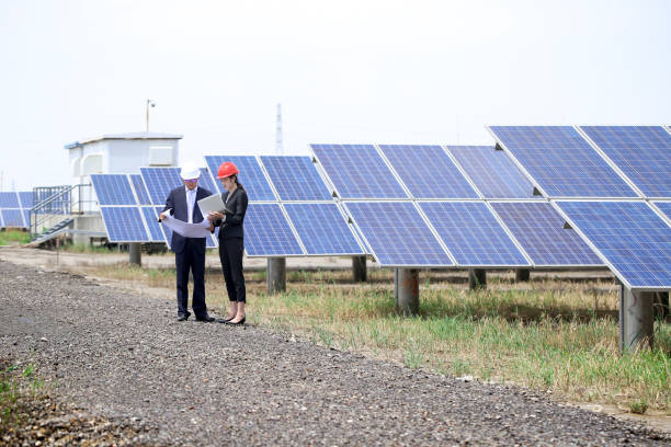 Developers visit the photovoltaic power station site