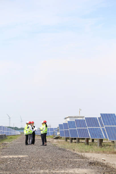 istock Engineers and business developers discuss construction plans at the new power and energy equipment base. 976633478