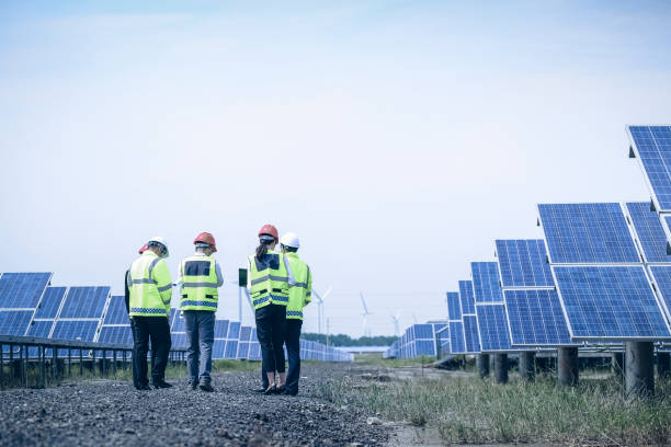 istock Engineers and business developers discuss construction plans at the new power and energy equipment base. 976633510