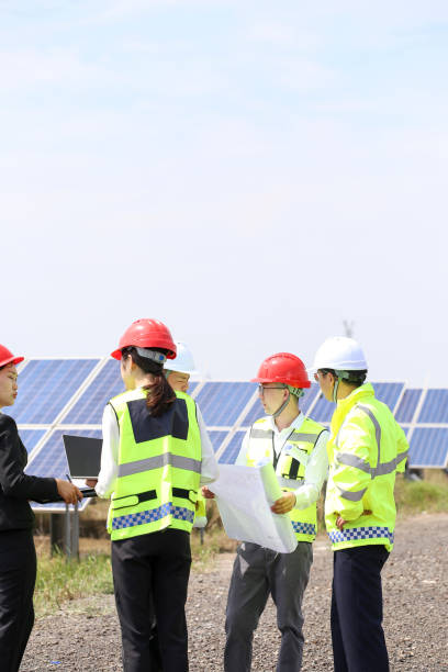 istock The engineers discussed the construction plan at the electrical equipment base. 976633516