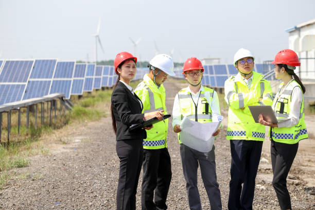 istock The engineers discussed the construction plan at the electrical equipment base. 976633658