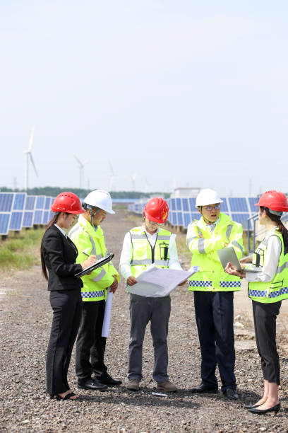 istock The engineers discussed the construction plan at the electrical equipment base. 976633712