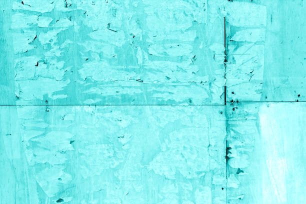 istock Wood shields wall texture in cyan tone. 976642220