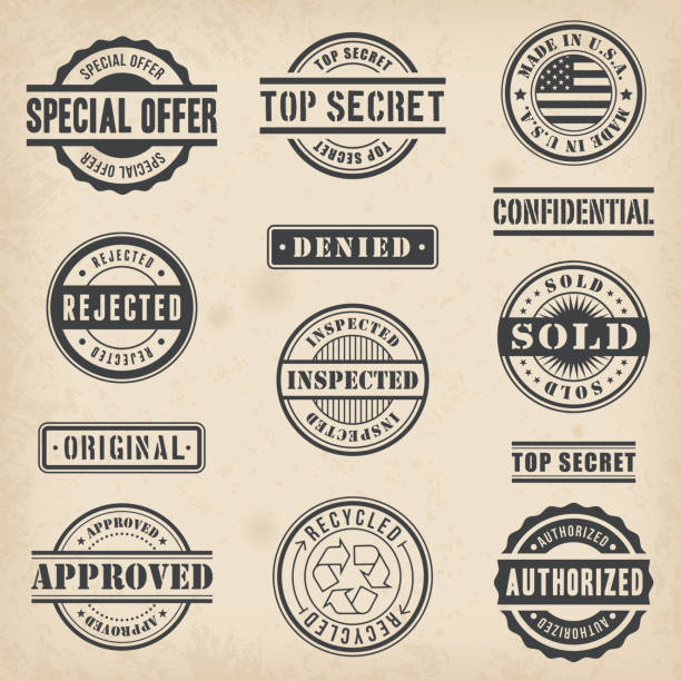 набор коммерческих марок - made in the usa sign retro revival label stock illustrations