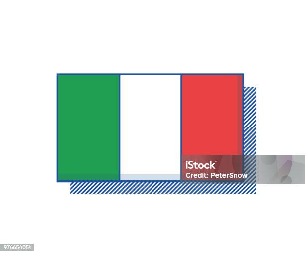 Italia Flag Vector Trendy Design Stock Illustration - Download Image Now - Arrival, Art, Banner - Sign