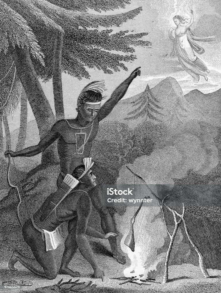 Susquehanna Indian poprzedniczki i pochodzenia kukurydzy - Zbiór ilustracji royalty-free (Indianin)