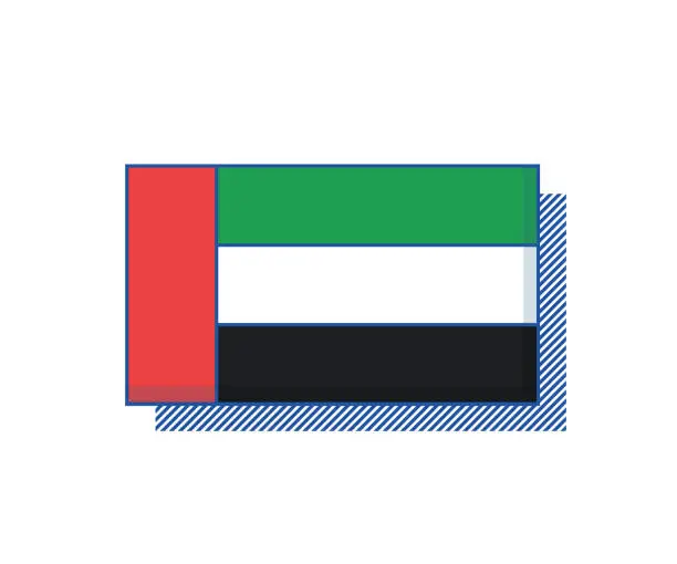 Vector illustration of United Arab Emirates vector flag. Trendy editable design