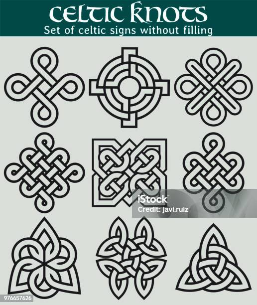 Set Of Celtic Signs Without Filling Stock Illustration - Download Image Now - Celtic Style, Pattern, Viking
