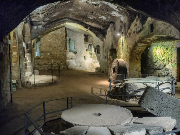 Etruscan caves under Orvieto made for breeding birds and defence Umbria Etruscan caves under Orvieto made for breeding birds and defence Umbria, Italy orvieto stock pictures, royalty-free photos & images