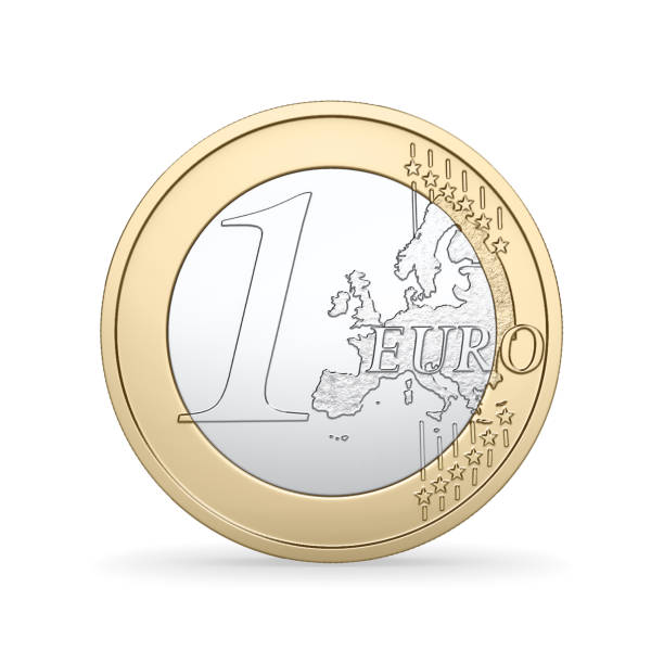 hoher qualität rendern einer 1 euro münze - ein euro stock-fotos und bilder