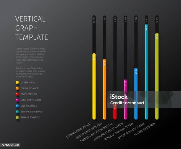 Verrtical Graph Vector Column Vertical Graph Template Stock Illustration - Download ...
