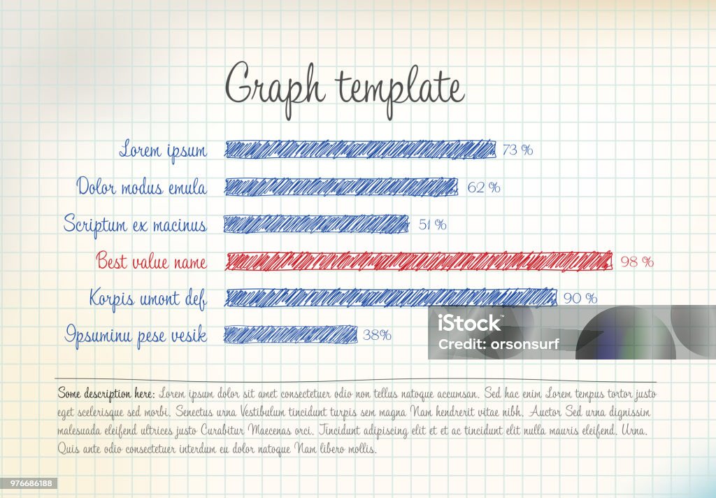 Horizontal Column Graph Example Vector Statistics Handdrawn Column Horizontal Graph Template Stock ...
