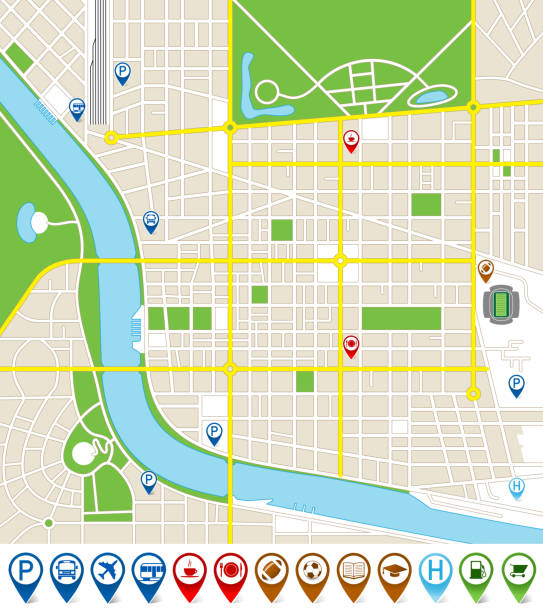 マーカーのアイコン citymap - map global positioning system cartography city map点のイラスト素材／クリップアート素材／マンガ素材／アイコン素材