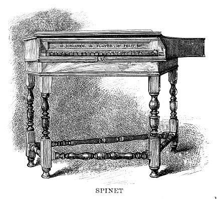 Spinet - Scanned 1884 Engraving