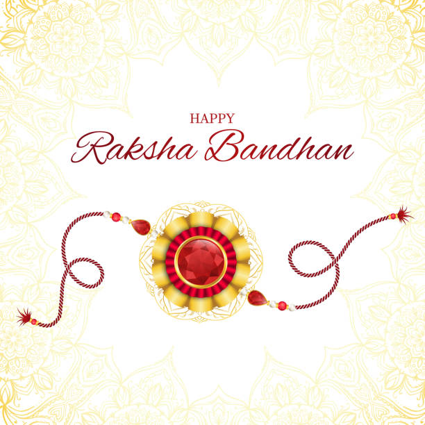 Raksha Bandhan vector background Raksha Bandhan vector background. Rakshabandhan greeting card with rakhi (a talisman or amulet). Hindu festival to symbolize the love between a brother and a sister. raksha bandhan stock illustrations