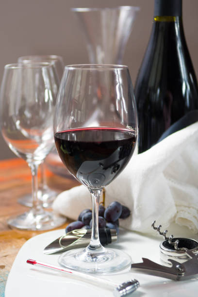 istock Professional red wine tasting event with high quality wine glasses and wine accessories 976740172