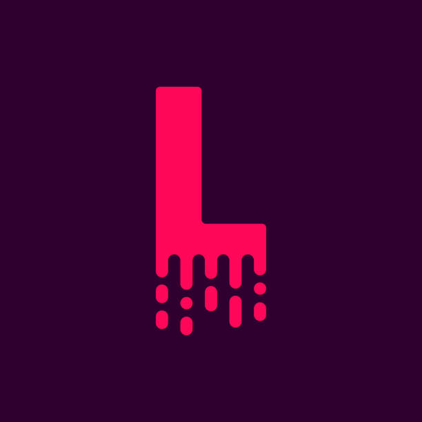 ilustrações de stock, clip art, desenhos animados e ícones de dripping vector logo letter l - letter l water typescript liquid