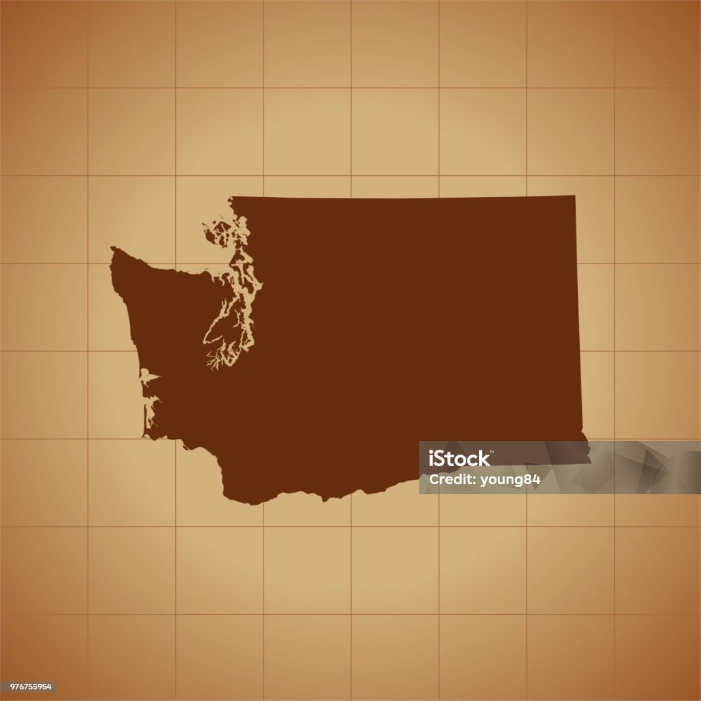 Washington Map Clean Washington Map Stock Illustration - Download Image Now - Cartography ...