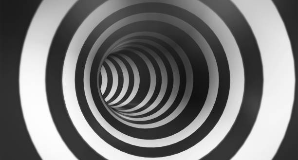 istock Black and white hypnotic spiral 976770202