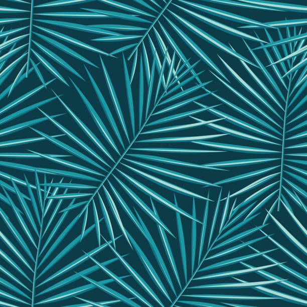 istock Tropical pattern seamless background. Palm leaves, modern seamless summer tropic art. Colorful trendy natural botanic print for decoration fabric,fashion textile. Palm tree leaf.Vector tropics botany. 976797130