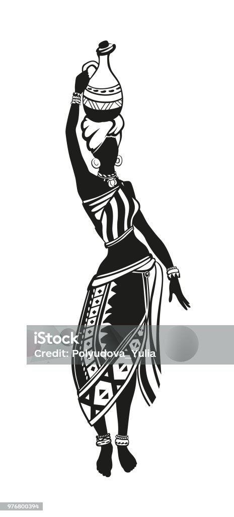 Baile de mujer africana étnica - Ilustración de stock de Abstracto libre de derechos