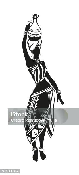 Ilustración de Baile De Mujer Africana Étnica y más Vectores Libres de Derechos de Abstracto - Abstracto, Adulto, Afrodescendiente