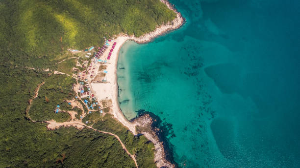 istock Drone aerial view from above on beautiful bay 976829266