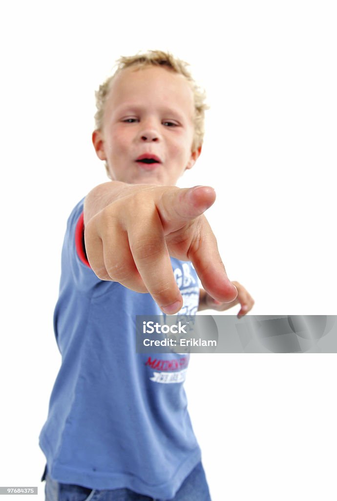 little boy señalando (enfoque en mano - Foto de stock de Alto - Descripción física libre de derechos