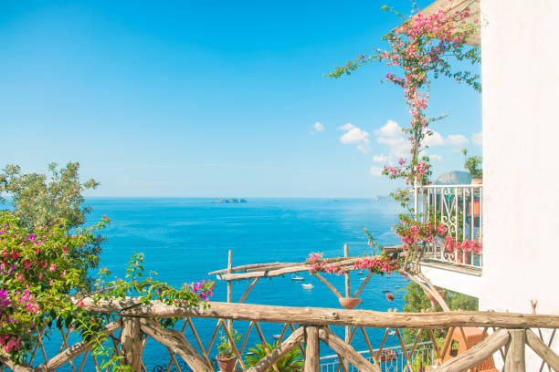 istock balcony overviewing sea with flowers 976856410