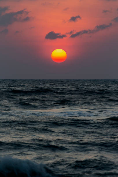 istock Set Big sun red orange and black clouds 976856716