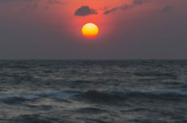 istock Set Big sun red orange and black clouds 976858546