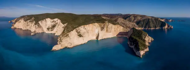 Photo of Aerial view of Navagio or Shipwreck Beach on the coast of Zakynthos, Greece