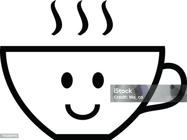 Lächelnd Kaffee Kaffeetasse Stock Vektor Art und mehr Bilder von Café - Café, Cappuccino, ClipArt