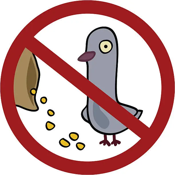 Vector illustration of don´t feed the Doves