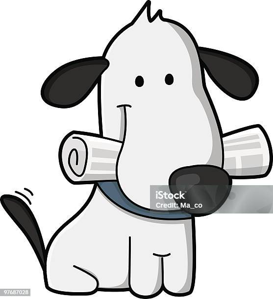 Hund Mit Der Tageszeitung Comic Stock Vektor Art und mehr Bilder von Hund - Hund, Newsletter, Comic - Kunstwerk