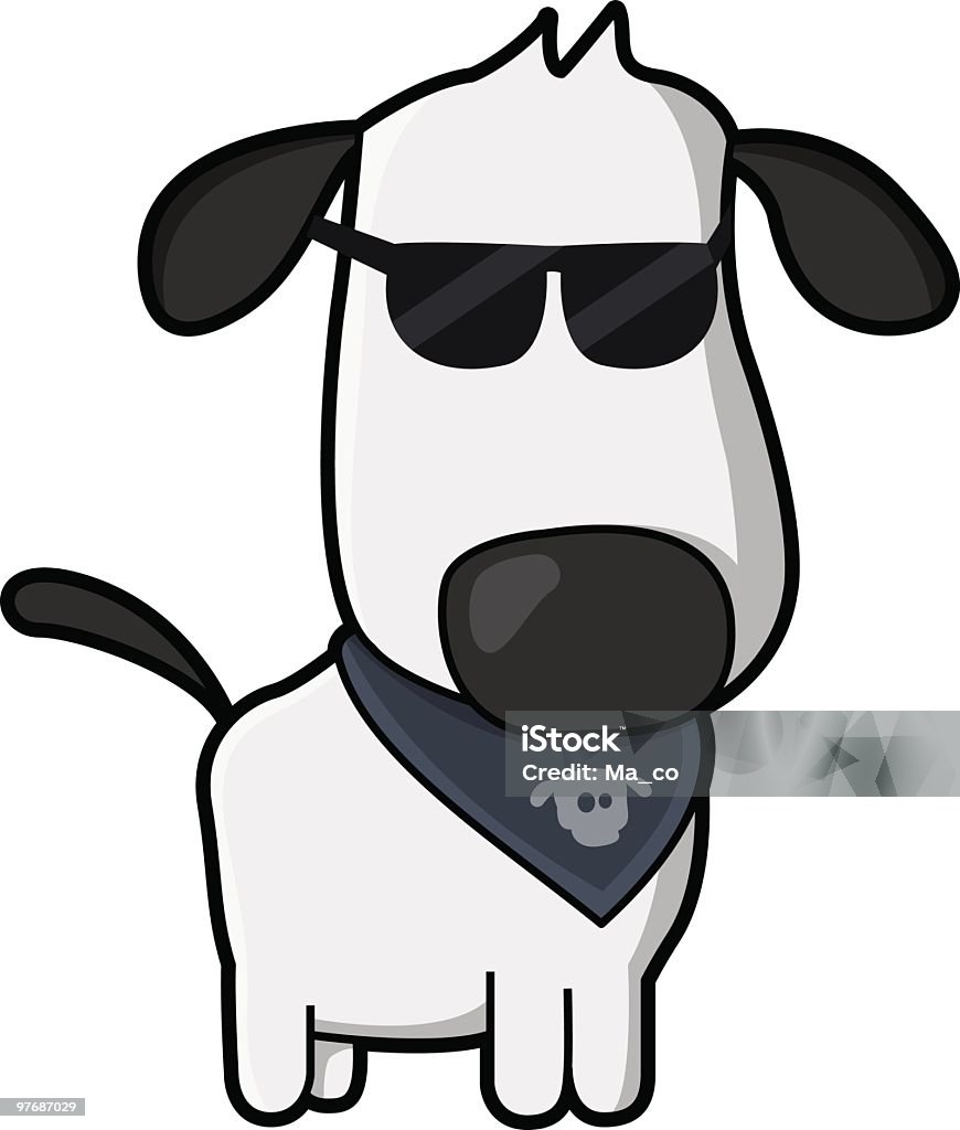 Absolut Cool-Hund mit Sonnenbrille und Neckcloth/Comic - Lizenzfrei Hund Vektorgrafik