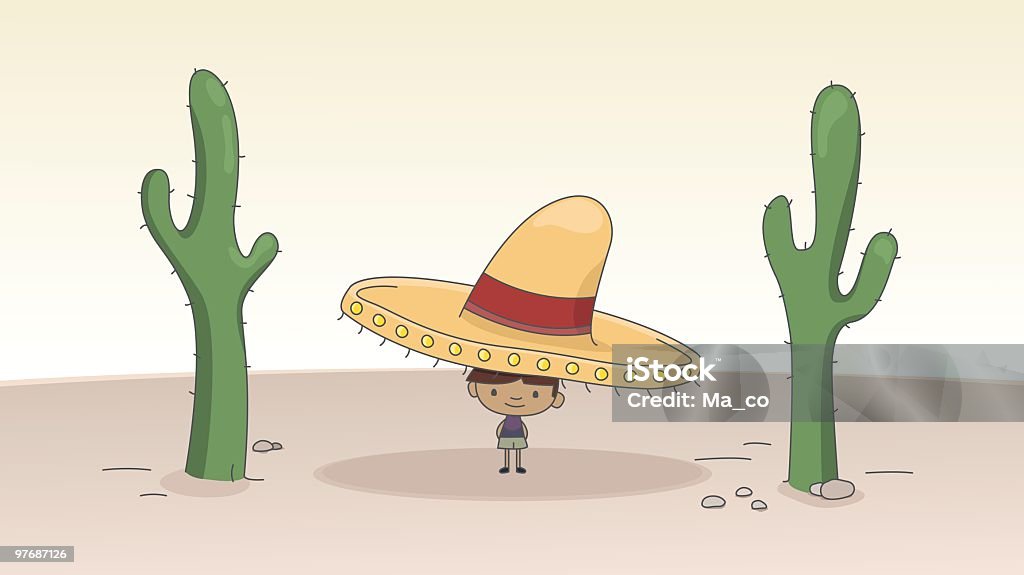 Sombrero eine gute kühlen Schatten in der Wüste/Comic - Lizenzfrei Schlagschatten Vektorgrafik